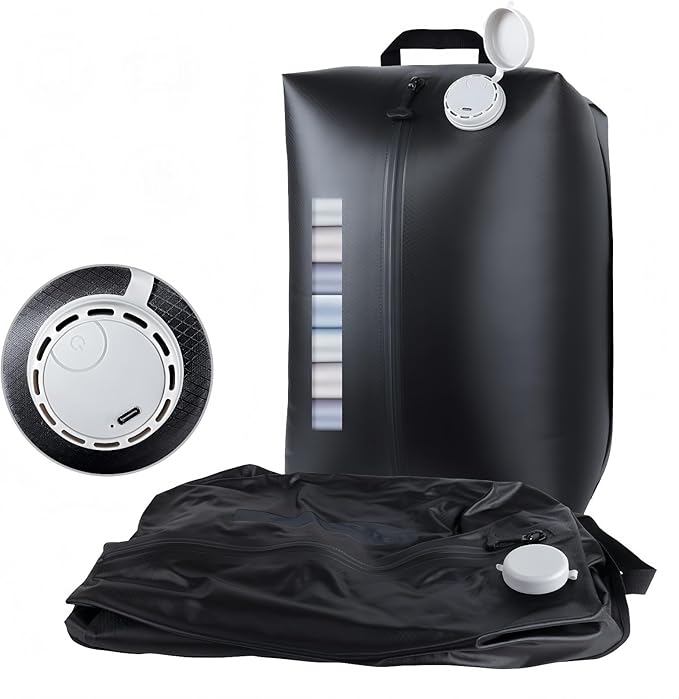 2025 Professional Vacuum Bags with Built-in Pump, 30L Vacuum Seal Bags with See-through Window, Space Saver Bags for Clothing Travel IP67, Reusable Compression Bag (Black 1PC)