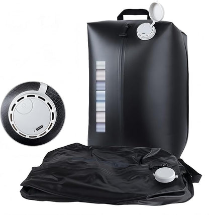 2025 Professional Vacuum Bags with Built-in Pump, 30L Vacuum Seal Bags with See-through Window, Space Saver Bags for Clothing Travel IP67, Reusable Compression Bag (Black 1PC)