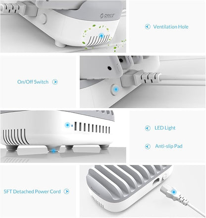 ORICO USB Charging Station, 120W Charging Docking Organizer for Multiple Devices, 10-Ports USB Charging Station Compatible with iPad, iPhone, Tablet, Kindle and Cell Phones (Cables not Included)
