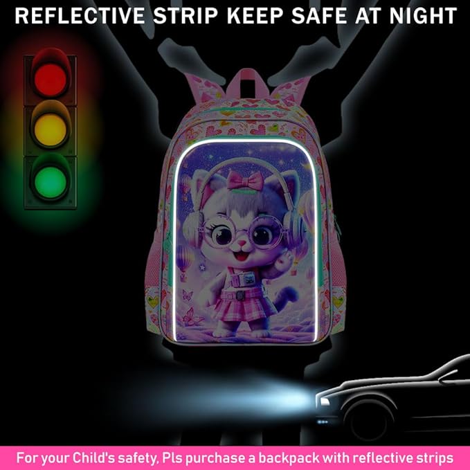 WZLVO 3PCS Kids Backpack for Girls, Unicorn Dinosaur Animal Prechool Elementary Kindergarten School Bookbag with Lunch Box