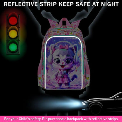 WZLVO 3PCS Kids Backpack for Girls, Unicorn Dinosaur Animal Prechool Elementary Kindergarten School Bookbag with Lunch Box