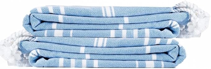Cotton Turkish Beach Towel with Towels Oversized 36"x72" Pool Absorbent Extra Large Quick Dry Sand Travel Towel (Azure Bliss, 2 Pack)