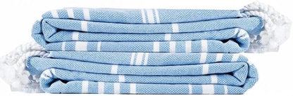 Cotton Turkish Beach Towel with Towels Oversized 36"x72" Pool Absorbent Extra Large Quick Dry Sand Travel Towel (Azure Bliss, 2 Pack)