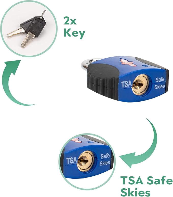 TSA Approved Luggage Lock and 6 Luggage Tags, Suitcase Locks with Keys and PPR/ABS Around Body, Suit for Suitcase,Luggage,Backpack,Laptop Bag,Locker 6 Pack Color Mixed