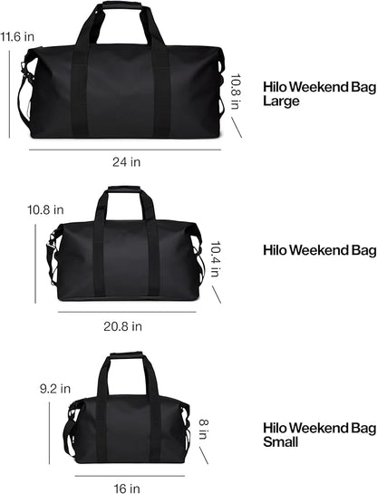 RAINS Regular Weekend Bag - Waterproof Travel Duffel for Men and Women - Duffle with Coated Zip, Adjustable Strap