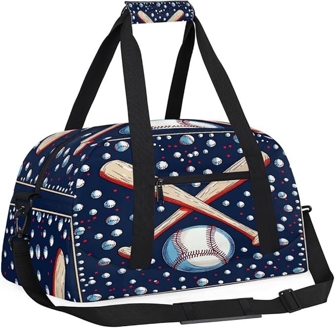 Kids Duffle Bag Girls Boys Baseball Sports Weekender Overnight Bag,Lightweight Duffel Bags for Traveling Gym Sport Dance