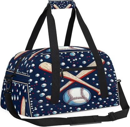 Kids Duffle Bag Girls Boys Baseball Sports Weekender Overnight Bag,Lightweight Duffel Bags for Traveling Gym Sport Dance