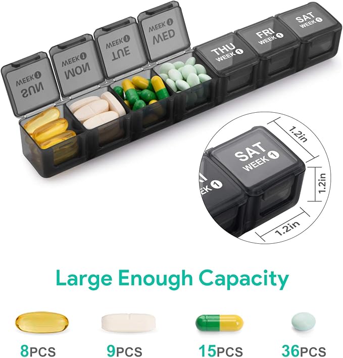TookMag Monthly Pill Organizer 28 Day Pill Box, Large Medicine Pill Organizer 4 Weeks, One Month Pill Box Pill Case Travel Pill Organizer with Dust-Proof Container for Pills/Vitamin/Supplements