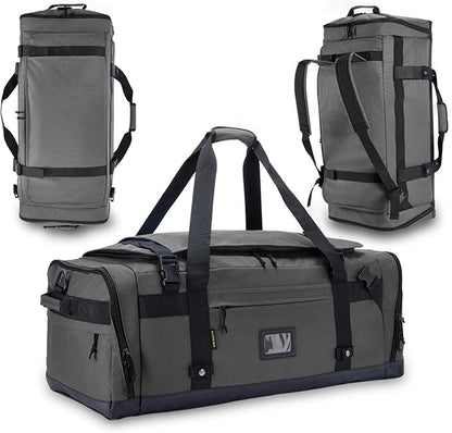 Large Duffle Bag for Travel - Men & Women, Foldable Gym Duffle Backpack, Heavy Duty Tactical Military Canvas Duffel Bags, Extra Big Carry On with Shoe Pockets, Waterproof (80L/103L)