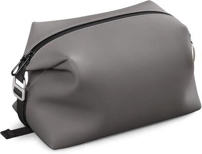 Vomgomfom 6L 13 Inch Silicone Toiletry Bag, Waterproof Leakproof Travel Cosmetic Organizer, Adjustable G-Buckle Compression Dopp Kit, Foldable Makeup Bag for Women & Men (Grey, 13" 6L)