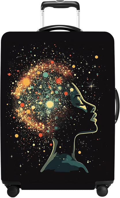 Luggage Cover Washable Suitcase Protector Anti-scratch Suitcase cover Fits 20-34 Inch Luggage (Girl-7, M(24-26inch suitcase))