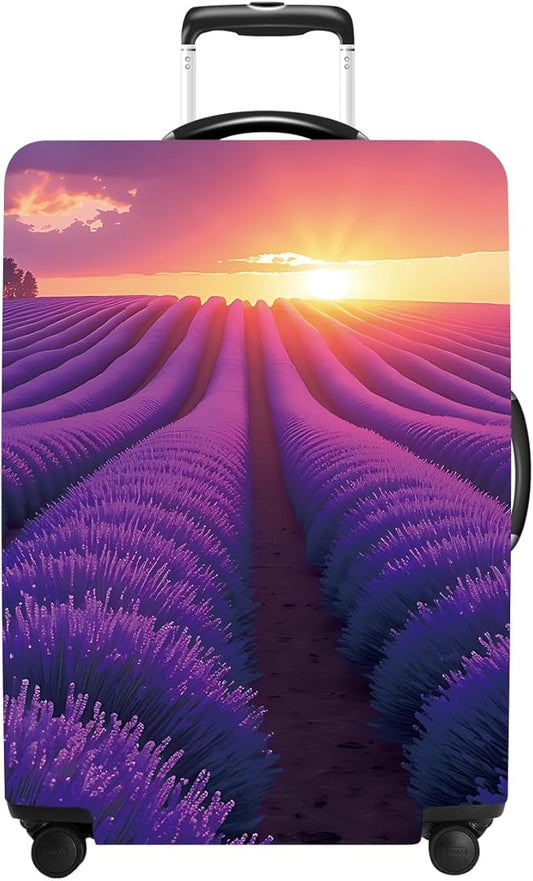 Luggage Cover Washable Suitcase Protector Anti-Scratch,Stretchable Fit for 20-34Inch Luggage Durable Travel Bag Cover with Zipper Closure (Lavender, M(fits 24-26Inch suitcase))