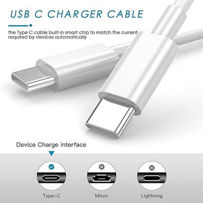 iPhone 16/15 Pro Max Charger Fast Charging,20W USB C Charger Block,3Pack Type C Fast Charging Cord Long USB C to C Wall Charge Cable for iPhone 16/16 Plus/16 Pro Max, iPad Pro 12.9"/11",iPad Air/Mini