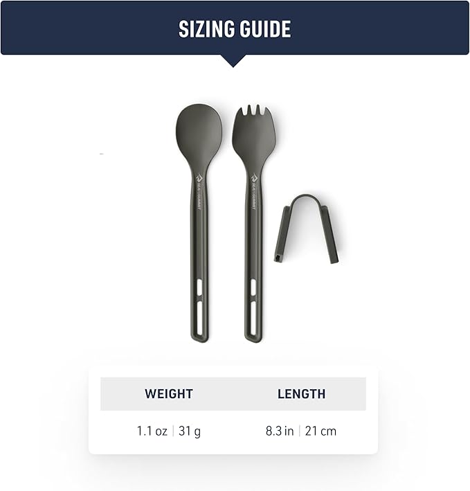 Sea to Summit Frontier Ultralight Cutlery Set, Long Handle Spoon and Spork