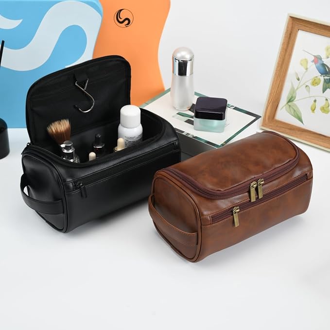 Personalized Large Toiletry Bag for Men,Minimalist Travel Toiletry Organizer Dopp Kit Water-resistant Shaving Bag for Toiletries Accessories,Ideal Chrismas Gifts For Men
