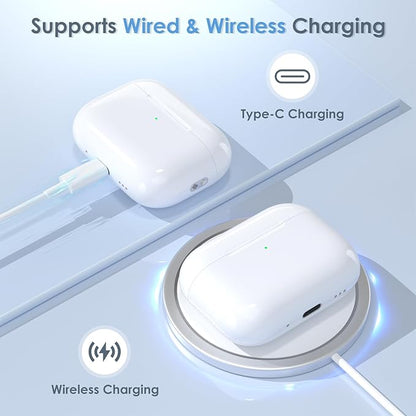 2026 Upgraded Wireless Charging Case Replacement | for AirPods Pro 3rd Generation | USB-C Port Airpods Pro 3 Charging Case Replacement | Bluetooth Pairing Sync Button | No Earbuds