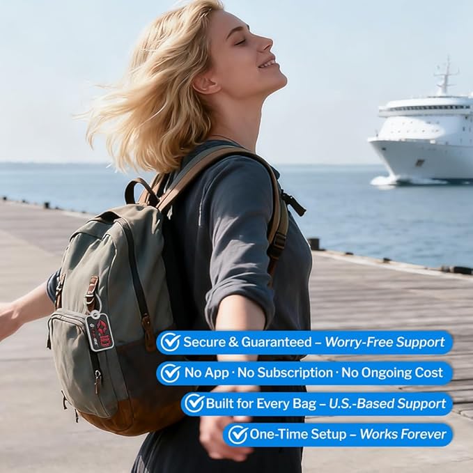 Forge Smart Lost and Found Luggage Tags, Global Luggage Tracking Tag, WorldTracer Compatible, Travel Sentry Powered Baggage ID System for Luggage, Bags, Suitcases, and More (Black 2 PK)