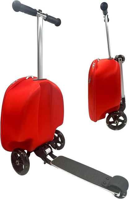 Fast Forward Kid’s Licensed 18" Ride-On Suitcase Scooter - Lightweight Carry-On Foldable Scooter Luggage