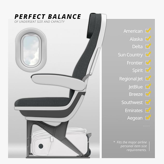 Verage Under Seat Luggage with Wheels, Softside Expanable Small Suitcase Carry On Luggage Bags for Airlines Airplanes Short Trip Men Women (Cloud Gray, 16-Inch Rolling Underseat)