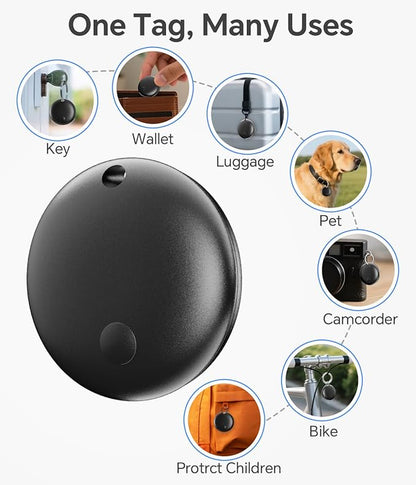 Air Tracker Tag, IP67 Waterproof Bluetooth Tracker, Keychain Finder, Item Locator for Backpacks, Suitcases and Wallets, Cars, Keys and Cameras (Android Only Black-5)