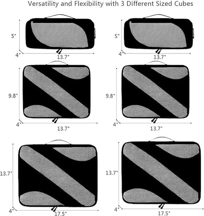 BAGAIL 6 Set Packing Cubes,Travel Luggage Packing Organizers