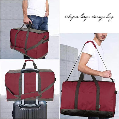 XL Large Duffle Bag,90L Foldable Big Capacity Travel Duffel Bag Sport Gym Overnight Weekender Bag With Carbon Lining