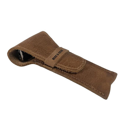 Hide & Drink, Leather Safety Razor Case, Shaving Accessories, Personal Care Essentials, Handmade Includes 101 Year Warranty (Single Malt Mahogany)