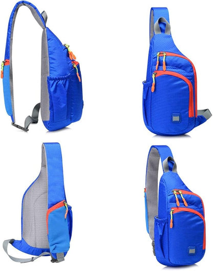 Peicees Small Sling Backpack Waterproof Unisex Shoulder Bag Chest Crossbody Daypack