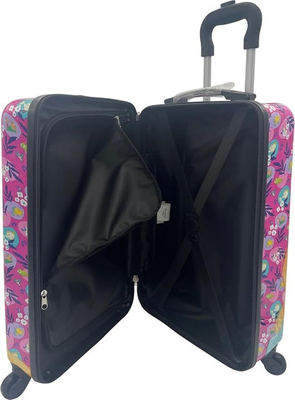 Fast Forward Kids Licensed Hard-Side 20” Spinner Luggage Lightweight Carry-On Suitcase (Princess)