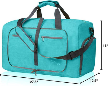 Felipe Varela Duffle Bag with Shoes Compartment and Adjustable Strap,Foldable Travel Duffel Bags for Men Women,Waterproof Duffel Bags
