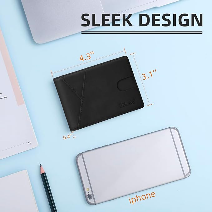 Zitahli Wallet for Men Slim 11 Credit Card Holder RFID Blocking Small Men's Wallet Bifold Minimalist Front Pocket With Mens Gifts Box