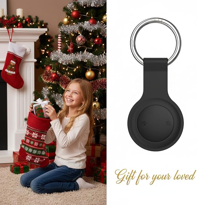 LENTION Air Tracker Tag, Item Finder Works with Apple Find My (iOS Only), Bluetooth Tracker for Kids, Keys, Luggage, Suitcases, Loud Beep, IP67 Waterproof, Replaceable Battery, Gift for Family Friends