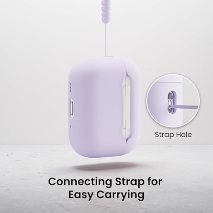 ORNARTO Compatible with AirPods Pro 3 Case 2025, Full Protective Hybrid Silicone for AirPods Pro 3rd Generation Case, Front LED Visible Skin Cover-Pastel Lilac
