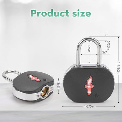 Lock for Luggage TSA Approved and 6 Tags, Luggage Lock with Key and Chrome Ring Around Body, Suit for Suitcase,Luggage,Backpack,Laptop Bag,Locker 6 Pack Color Mixed