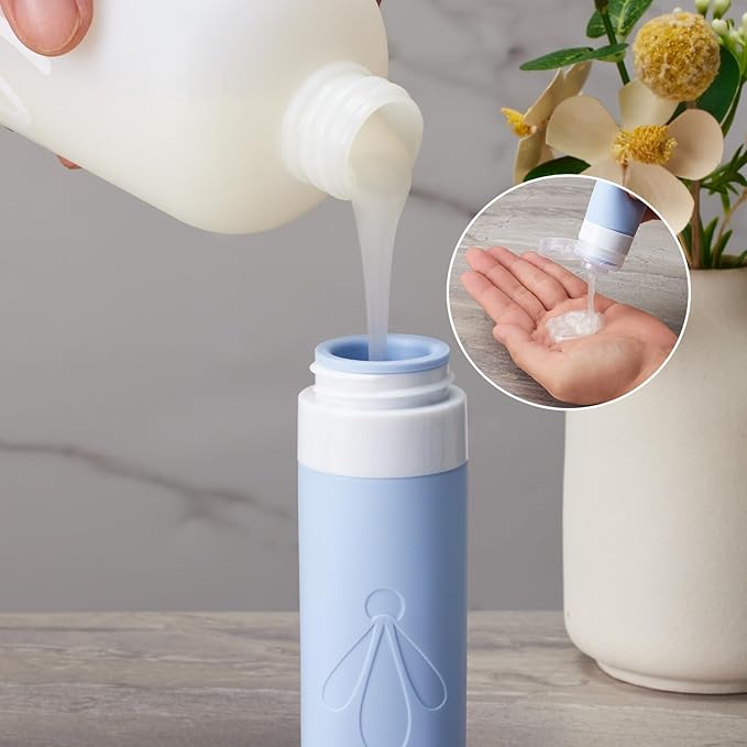 INSFIT Silicone Travel Bottles Set, 6 Pack Travel Size Toiletries, Leakproof Travel Bottles for Toiletries, Travel Accessories for Women, Airplane Travel Essentials, Travel Containers for Toiletries