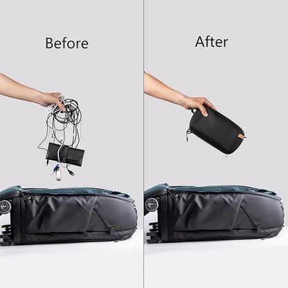 PGYTECH Mini Travel Tech Organizer, Waterproof Tech Pouch, Electronics Accessories Organizer Carrying Case, Organizer Bag for Cables, Cord, Phone Batteries, Charger, Photography SD Card, Green