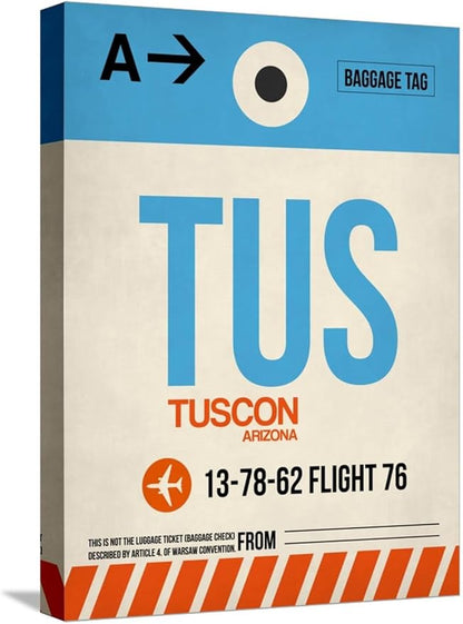 ART.COM Stretched Canvas Print TUS Tuscon Luggage Tag I by NaxArt, 12" x 16"