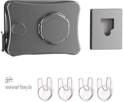 Anti-Sagging Clothes Line Thickened Steel Wire Retractable Clothesline Heavy Duty Clothesline Wall Mounted Gun Grey Finished