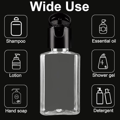 100PCS Travel Size Bottles 1oz Mini Travel Shampoo Bottles Small Plastic Empty Bottles, Refillable Cosmetic Containers with Flip Cap Clear Portable Small Bottles for Liquid, Lotions, Toner, Body Soap