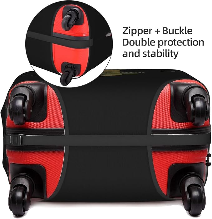 Decorative J Suitcase Protectors Elastic Washable Luggage Covers With Concealed Zippers For 18-32 Inch Luggage (Size L: Fits 25-28 Inch)