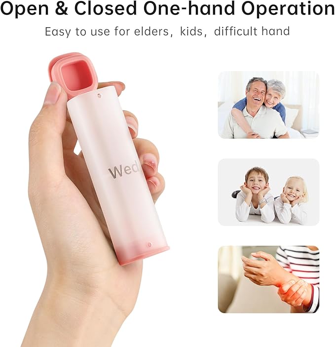 Weekly Pill Organizer 2 Times a Day, KOVIUU Large Travel Pill Box 7 Day, Am Pm Twice Daily Pill Case with Rotatable Handle, Pill Holder Container for Vitamin, Medicine, Supplement, Fish Oil, Pink