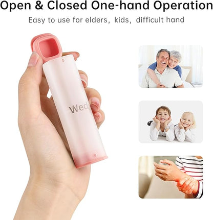 Weekly Pill Organizer 2 Times a Day, KOVIUU Large Travel Pill Box 7 Day, Am Pm Twice Daily Pill Case with Rotatable Handle, Pill Holder Container for Vitamin, Medicine, Supplement, Fish Oil, Pink