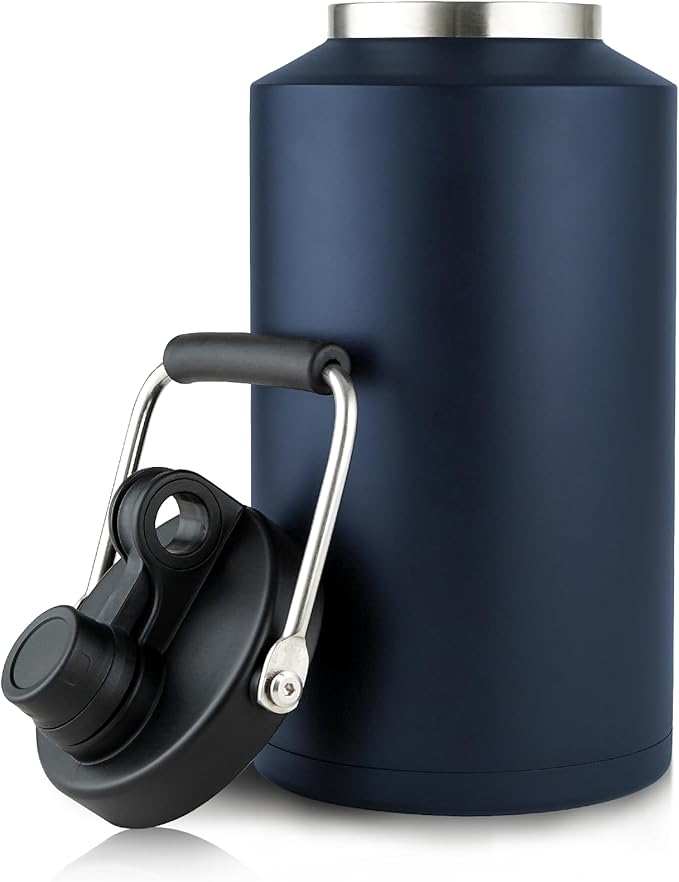 1 Gallon Water Jug Bottle Insulated, 128 oz Stainless Steel Water Bottle Wide Mouth Double Vacuum Dishwasher Safe BPA Free for Hot & Cold Drinks