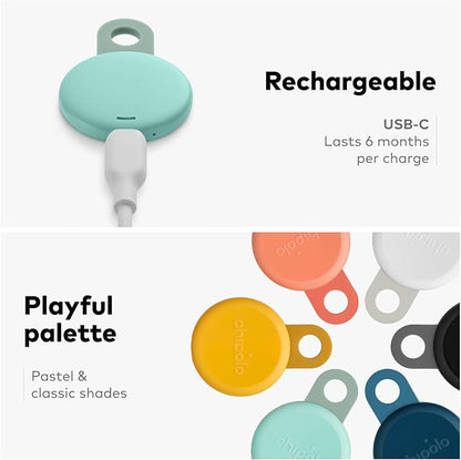 Chipolo LOOP - Rechargeable Bluetooth Tracker for Key and Pocket Location, Compatible with Apple or Google, Call Your Phone & Out of Range Alerts for Android (Navy)