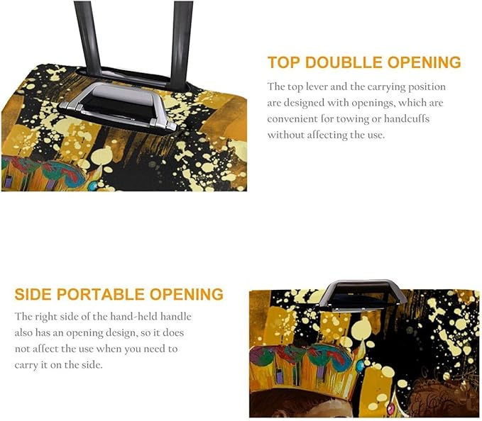 Travel Suitcase Protector African Queen And King Black Crown Elastic Protective Washable Luggage Cover With Concealed Zipper Suitable For Medium (A little large)