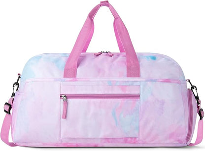 Choco Mocha Girls Duffle Bag for Travel Sports Duffle Bag with Shoe Compartment Gym Duffle Tote Bag Dance Duffle Bags for Teen Girls Pink