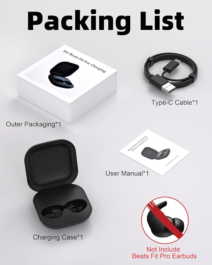 Charging Case Replacement for Fit Pro – Wireless Charger Case with Bluetooth Pairing Button, 700mAh Battery, Earbuds Not Included