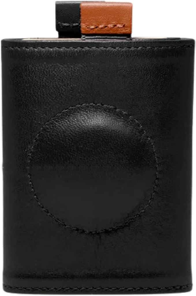 The Frenchie Co. - AirTag Speed Wallet Mini - Ultra-Slim RFID Blocking Card Holder - Quick-Access Pull Tab with AirTag Pocket - Minimalist Front-Pocket Full-Grain Italian Leather