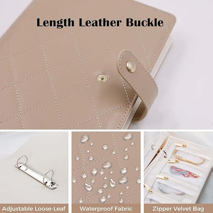 Travel Jewelry Organizer Case ， Portable Jewelry Organizers Storage Book, Compact Jewelry Roll for Earrings, Rings, Necklaces - Perfect Jewelry Travel Bag for Women