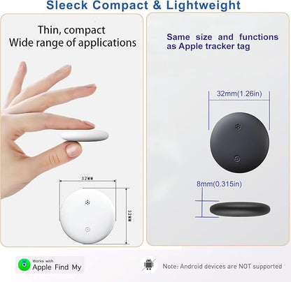Air Tags: Smart Tracker, Item Finder Works with Apple Find My (iOS Only) App, Tracker Tag Locator for Keys, Luggage, Satchel, Backpack etc. (Not for Android Devices) (Black, 2 Packs)